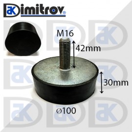 Антивибрационен тампон М16 х Ø 100 х 30 mm